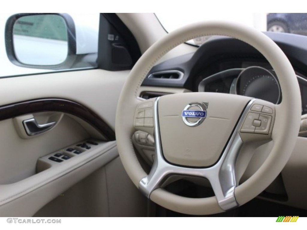 2015 Volvo XC70 T6 AWD Soft Beige Steering Wheel Photo #96492694