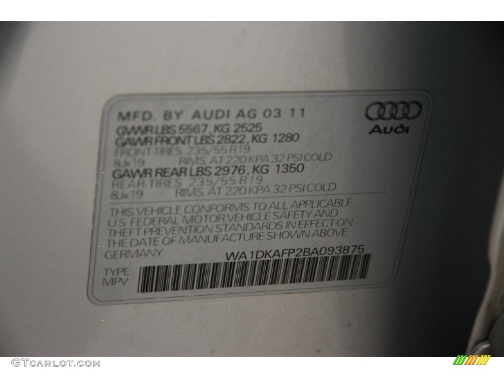 2011 Q5 3.2 quattro - Ice Silver Metallic / Black photo #37