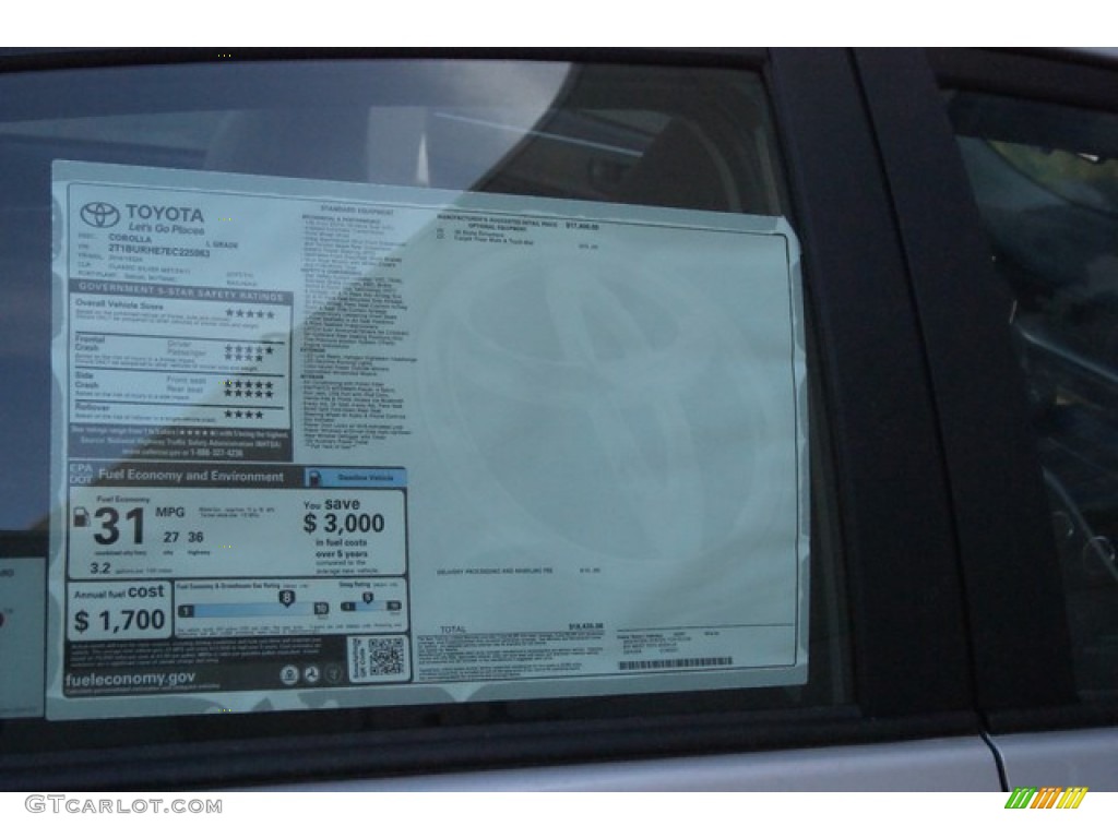 2014 Corolla L - Classic Silver Metallic / Steel Blue photo #10