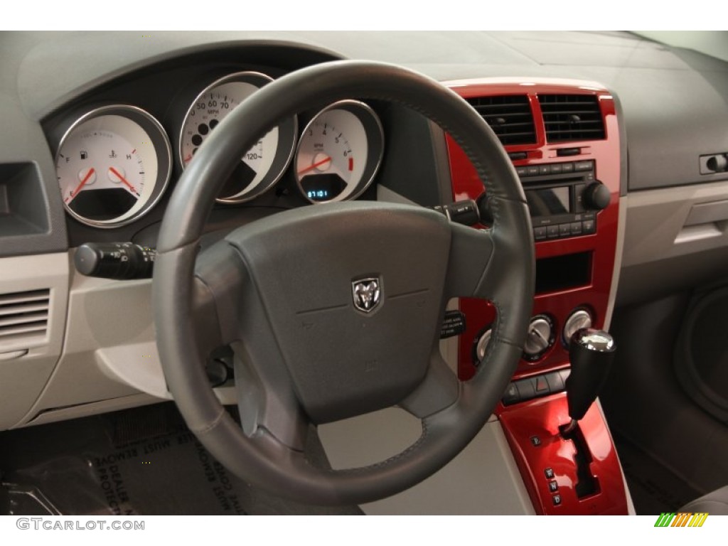 2007 Caliber R/T - Black / Pastel Slate Gray/Red photo #6