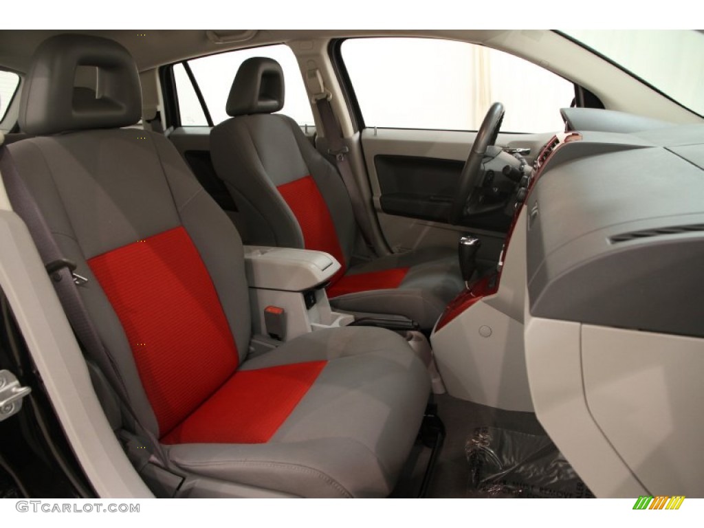 2007 Caliber R/T - Black / Pastel Slate Gray/Red photo #13