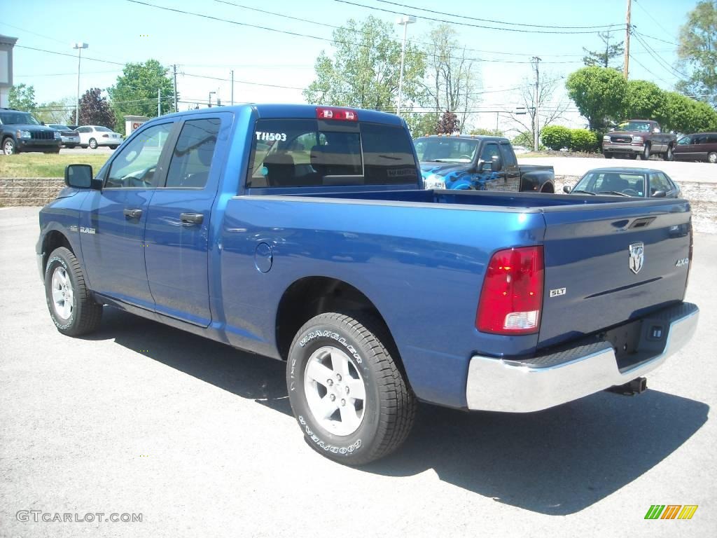 2009 Ram 1500 SLT Quad Cab 4x4 - Deep Water Blue Pearl / Dark Slate/Medium Graystone photo #8