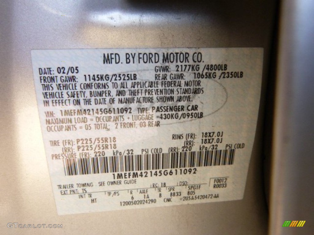 2005 Montego Premier - Silver Frost Metallic / Shale photo #20