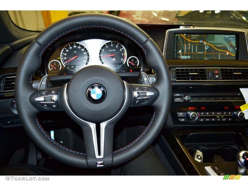 2015 BMW M6 Gran Coupe Black Steering Wheel Photo #96506827