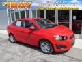 2014 Red Hot Chevrolet Sonic LT Sedan  photo #1