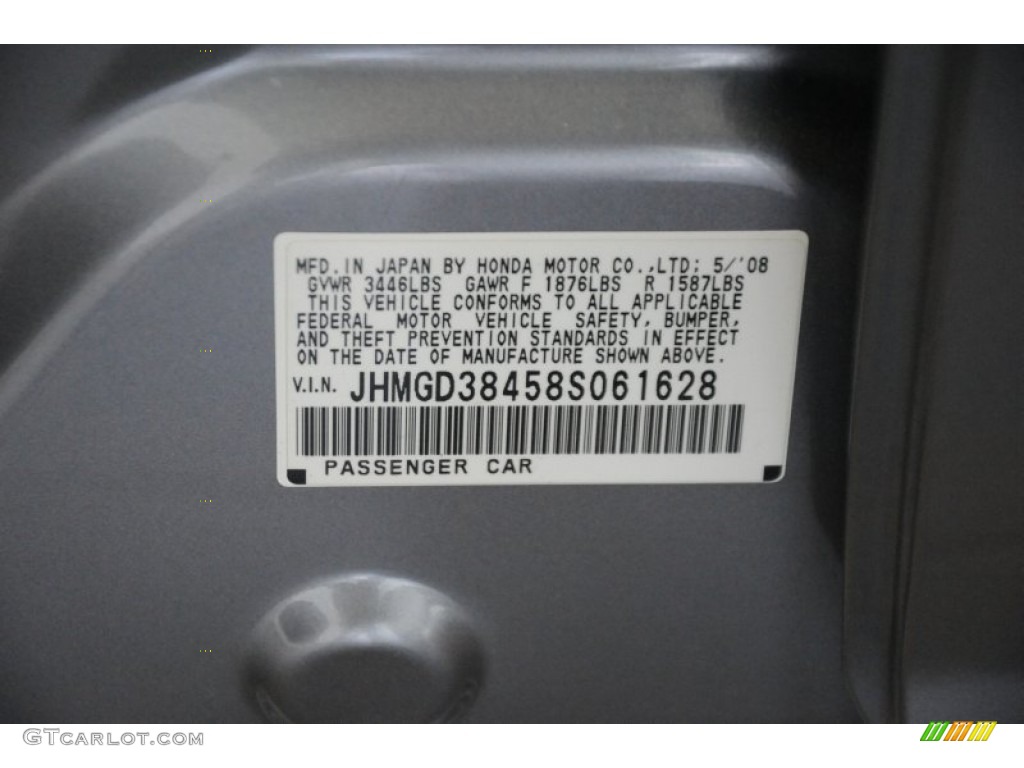 2008 Fit Hatchback - Storm Silver Metallic / Black/Grey photo #29