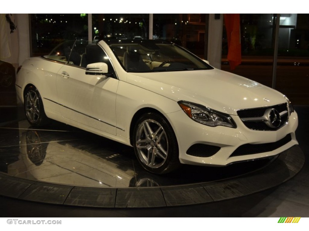 2014 E 350 Cabriolet - Diamond White Metallic / Silk Beige/Espresso Brown photo #3