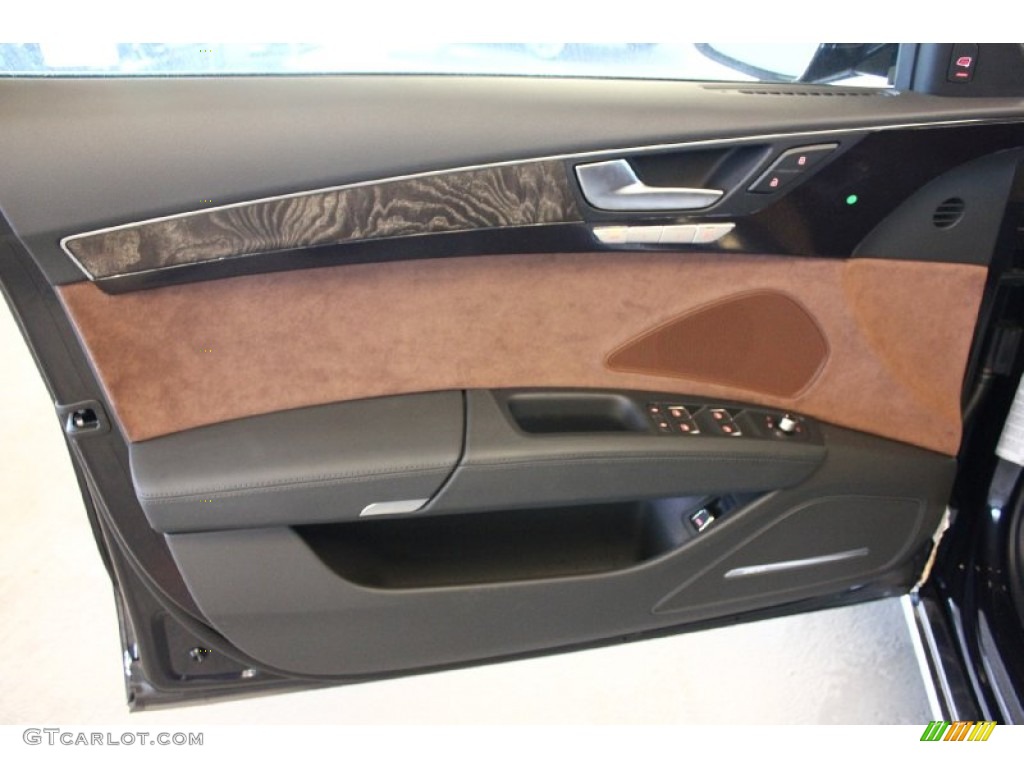 2015 Audi A8 L 4.0T quattro Nougat Brown Door Panel Photo #96530582