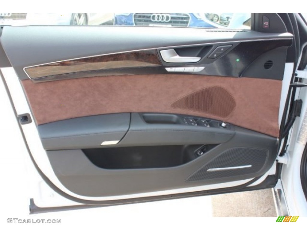 2015 Audi A8 L 4.0T quattro Nougat Brown Door Panel Photo #96532128
