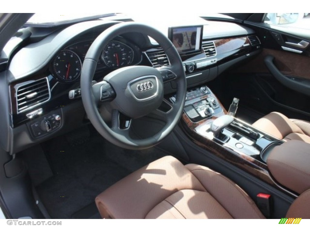 Nougat Brown Interior 2015 Audi A8 L 4.0T quattro Photo #96532176