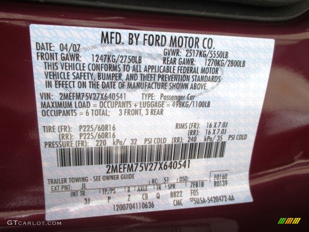 2007 Grand Marquis LS - Dark Toreador Red Metallic / Light Camel photo #5