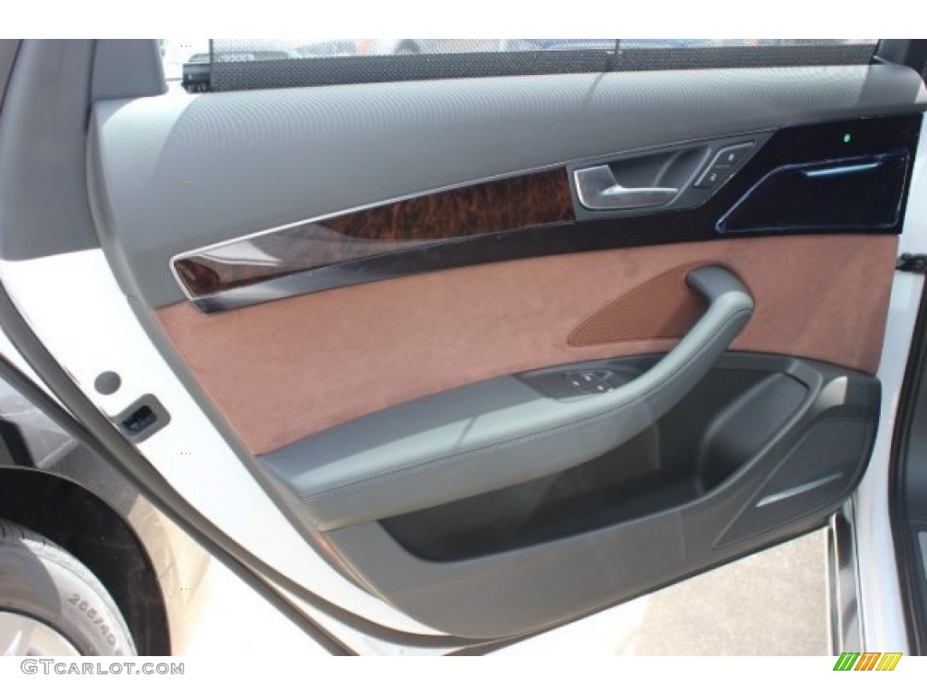 2015 Audi A8 L 4.0T quattro Nougat Brown Door Panel Photo #96532461