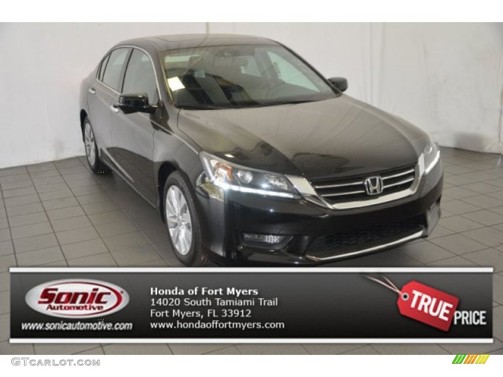 2014 Accord EX-L Sedan - Crystal Black Pearl / Black photo #1