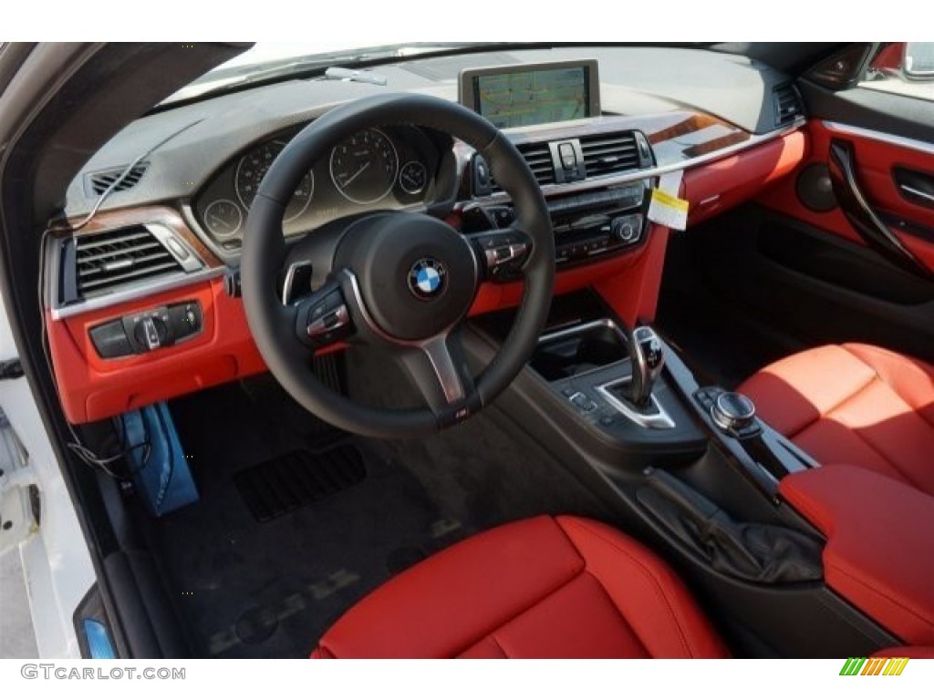2015 4 Series 435i Gran Coupe - Alpine White / Coral Red/Black Highlight photo #6