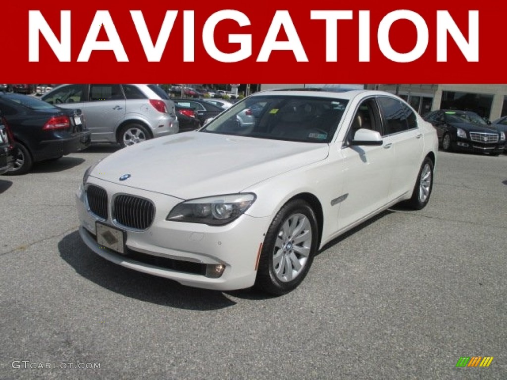 2010 7 Series 750i xDrive Sedan - Mineral White Metallic / Oyster/Black Nappa Leather photo #1