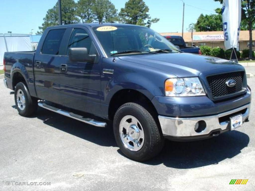 2006 F150 XLT SuperCrew 4x4 - Medium Wedgewood Blue Metallic / Tan photo #7