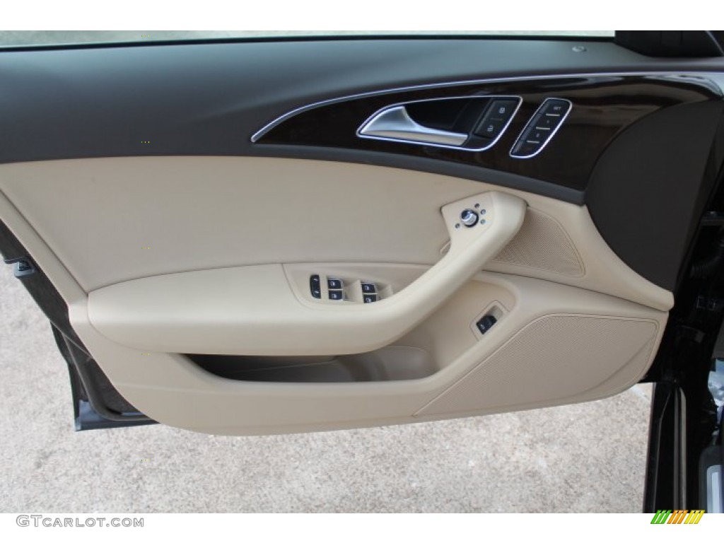 2015 Audi A6 2.0T Premium Plus quattro Sedan Velvet Beige Door Panel Photo #96546644