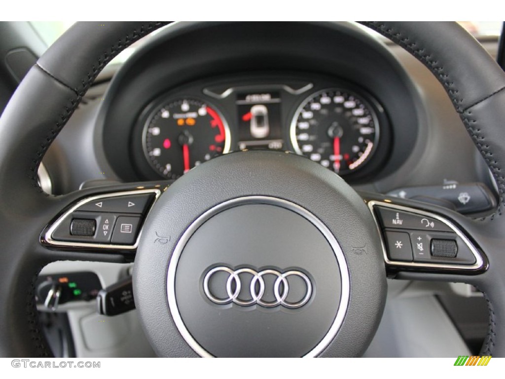 2015 Audi A3 2.0 Prestige quattro Cabriolet Titanium Gray Steering Wheel Photo #96553616