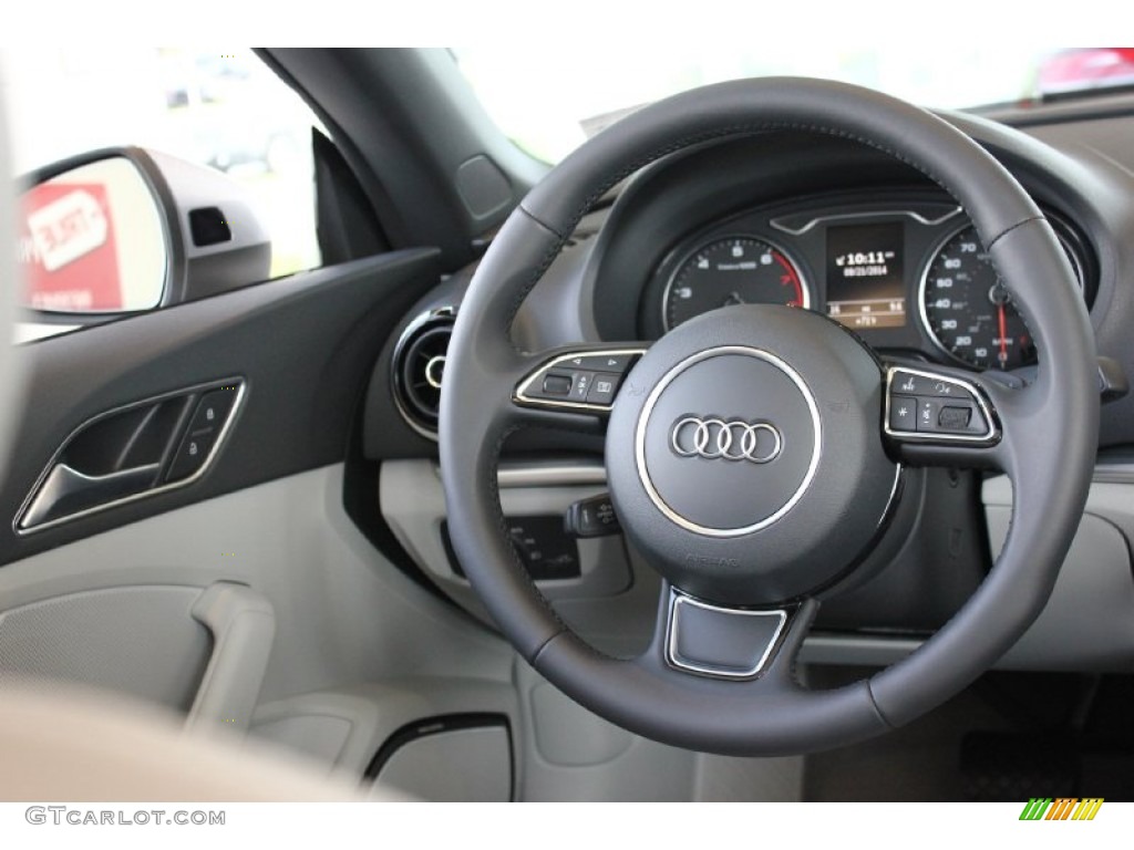 2015 Audi A3 2.0 Prestige quattro Cabriolet Titanium Gray Steering Wheel Photo #96553697