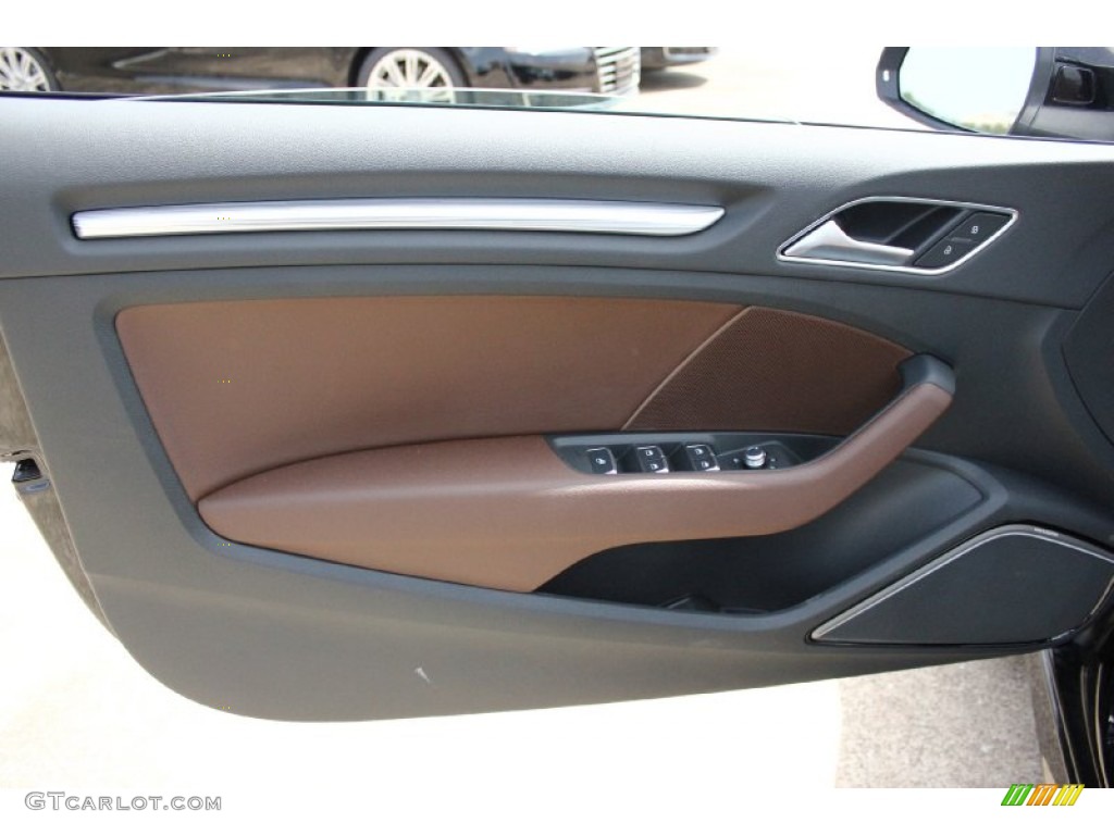2015 Audi A3 2.0 Prestige quattro Cabriolet Chestnut Brown Door Panel Photo #96553952