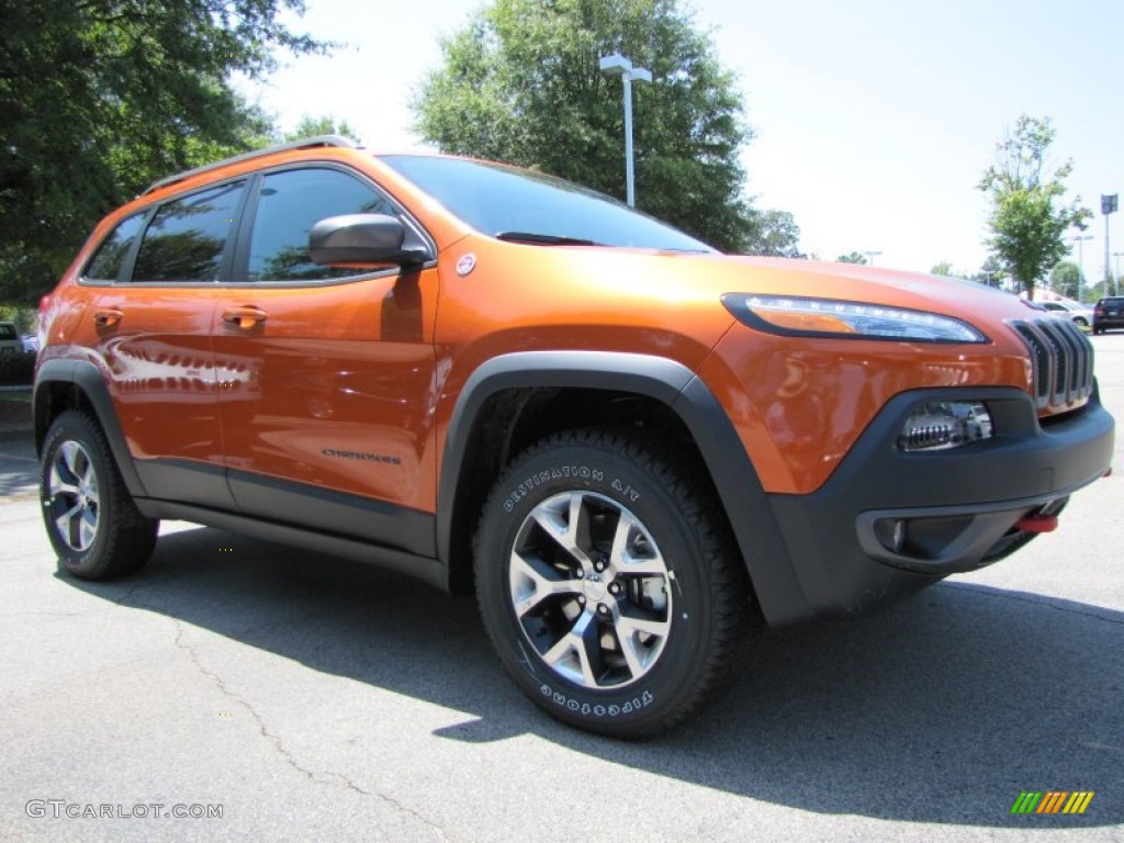 Mango Tango Pearl 2015 Jeep Cherokee Trailhawk 4x4 Exterior Photo #96554092