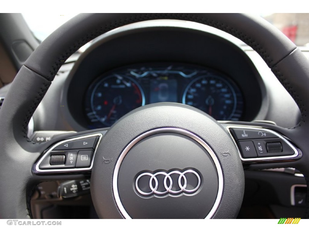 2015 Audi A3 2.0 Prestige quattro Cabriolet Chestnut Brown Steering Wheel Photo #96554195
