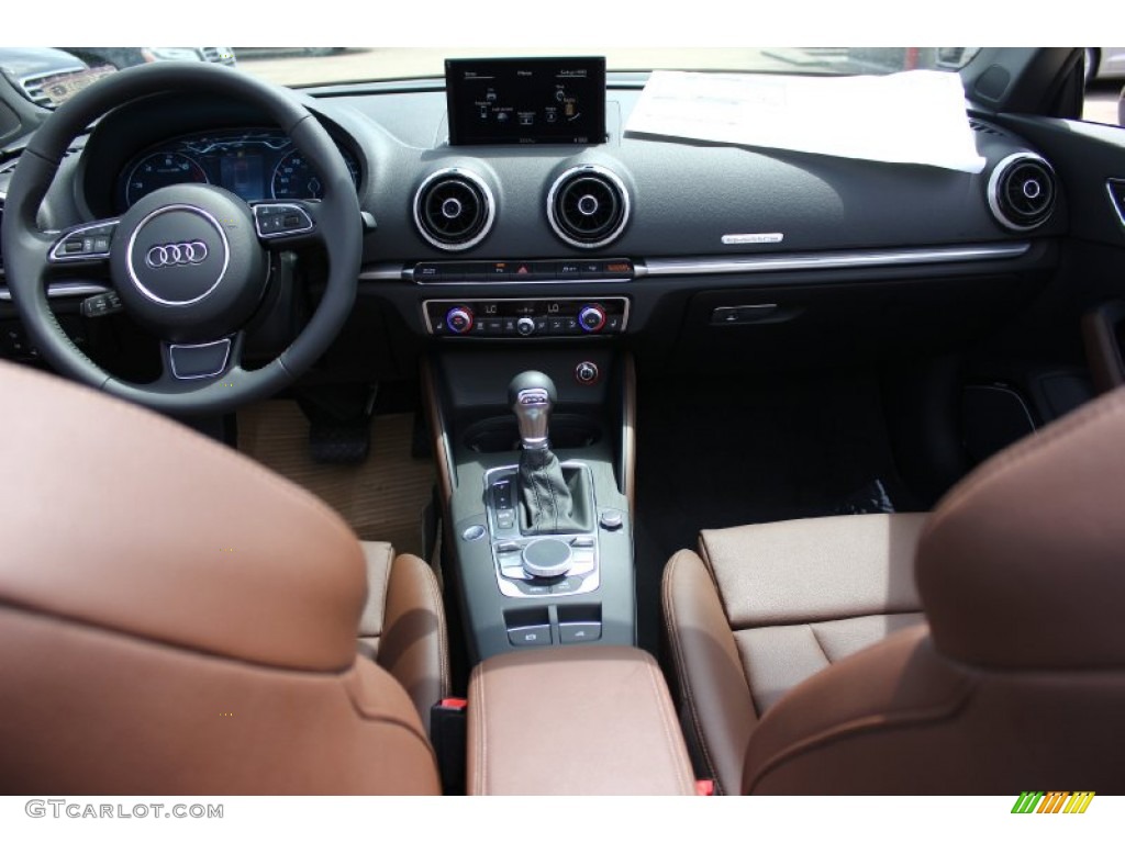 2015 Audi A3 2.0 Prestige quattro Cabriolet Chestnut Brown Dashboard Photo #96554234
