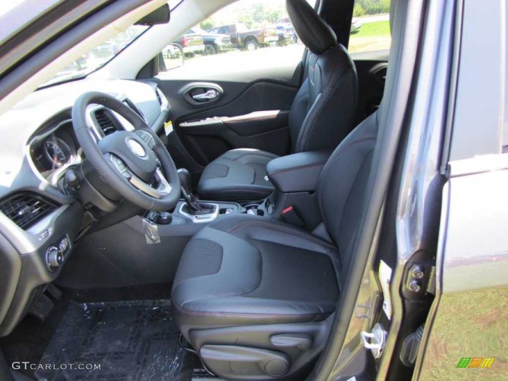 Trailhawk Black Interior 2015 Jeep Cherokee Trailhawk 4x4 Photo #96554381