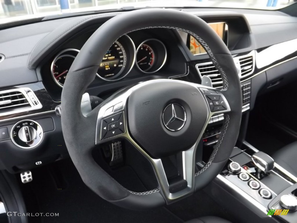 2014 Mercedes-Benz E 63 AMG Wagon Black Steering Wheel Photo #96561110