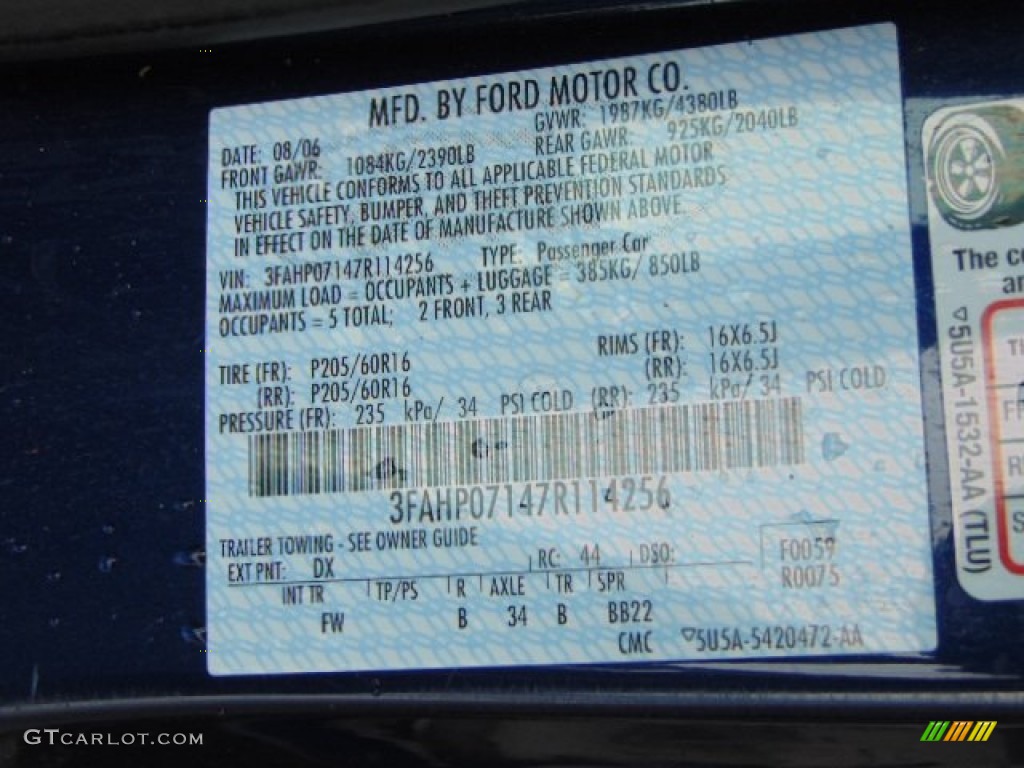 2007 Fusion SE V6 - Dark Blue Pearl Metallic / Charcoal Black photo #19