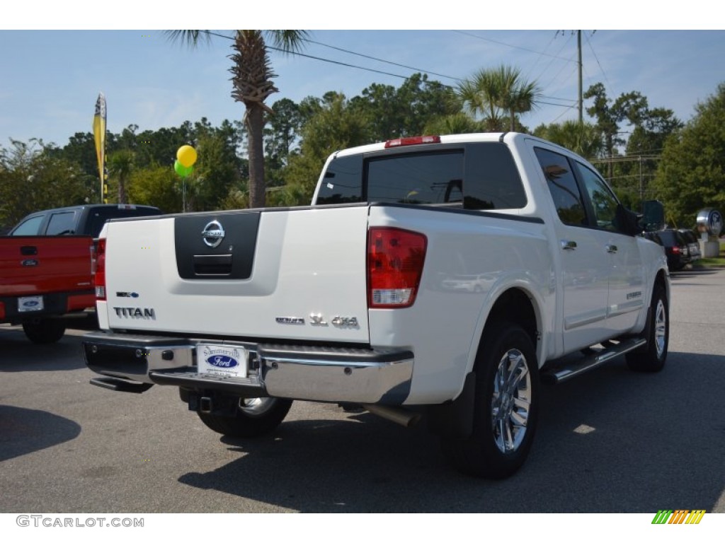 2012 Titan SL Crew Cab 4x4 - Blizzard White / Almond photo #3