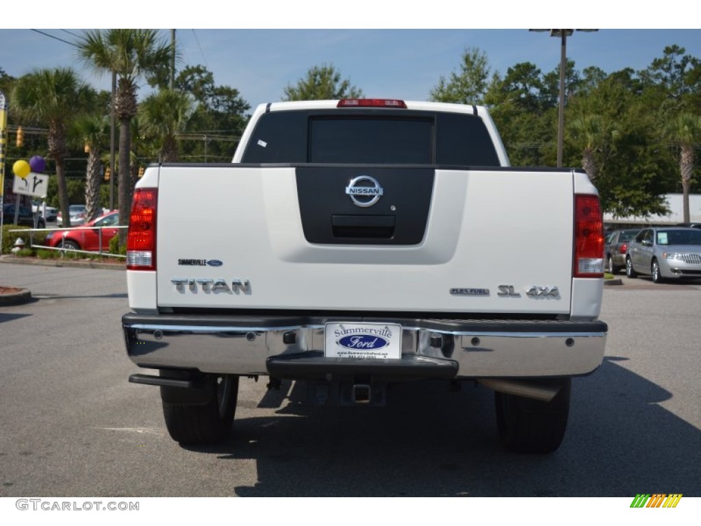 2012 Titan SL Crew Cab 4x4 - Blizzard White / Almond photo #4