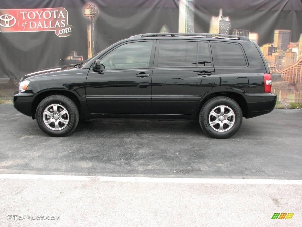 2006 Highlander I4 - Black / Ivory Beige photo #1