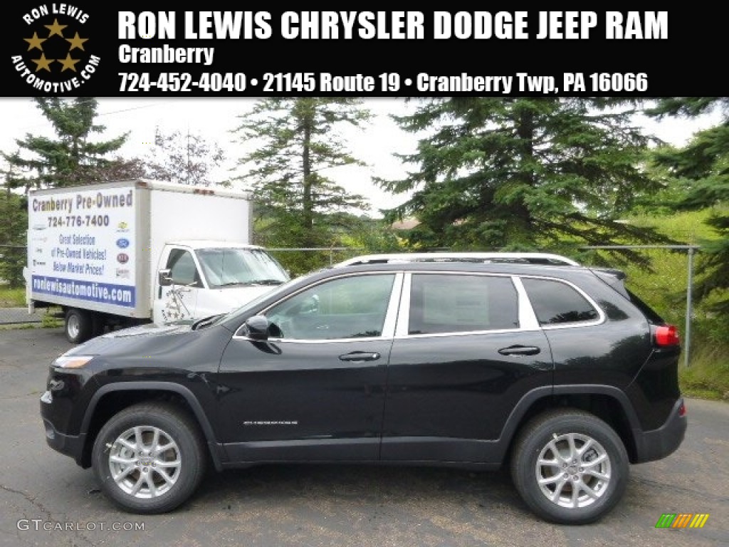 2014 Cherokee Latitude 4x4 - Brilliant Black Crystal Pearl / Iceland - Black/Iceland Gray photo #1