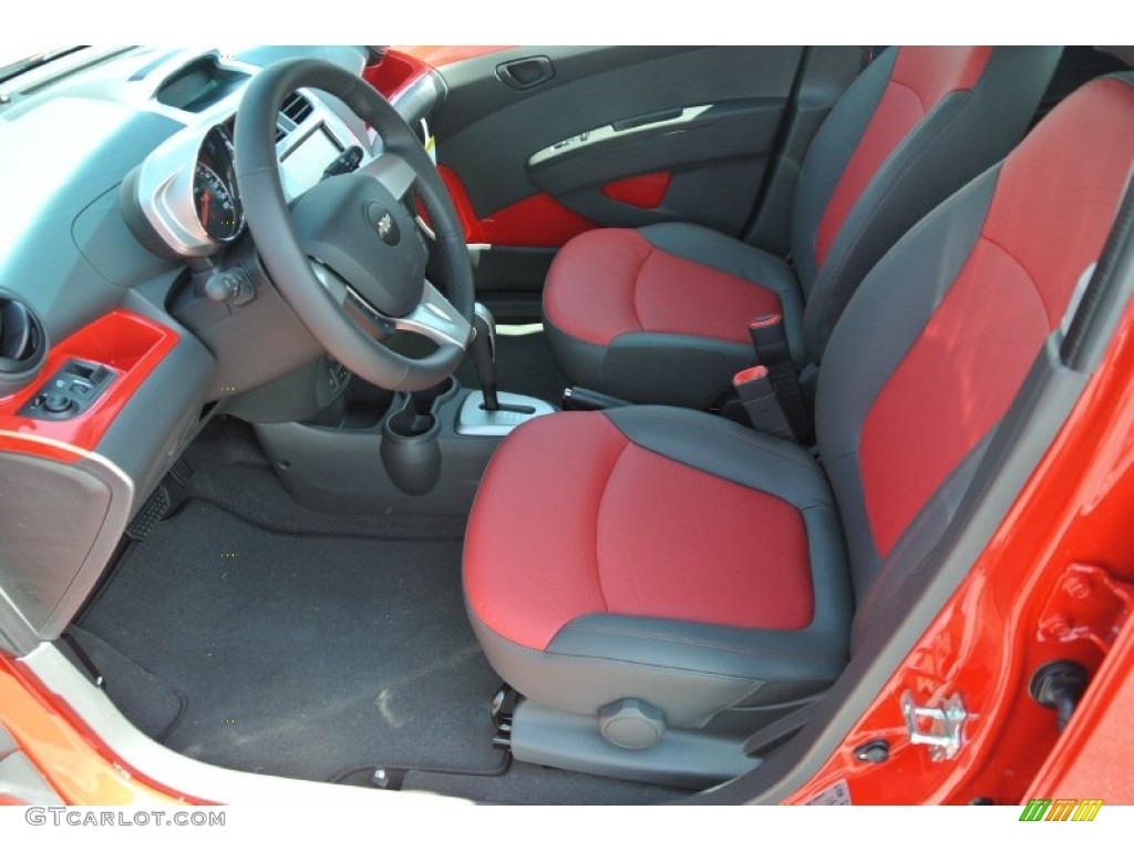 Red/Red Interior 2014 Chevrolet Spark LT Photo #96574947