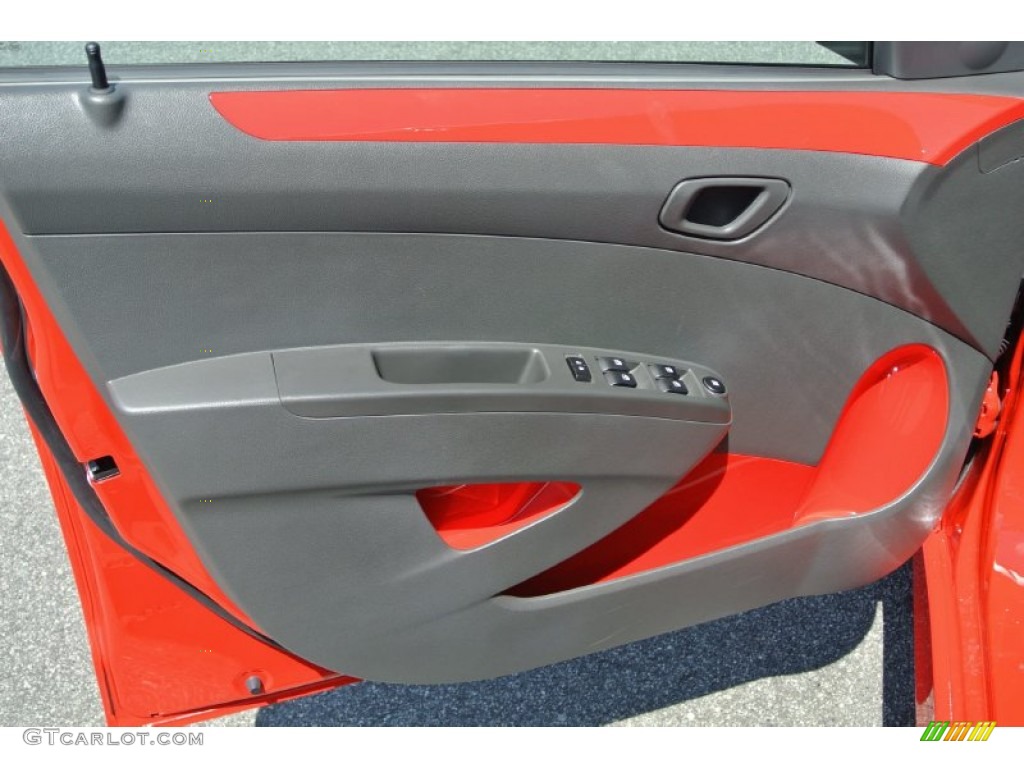 2014 Chevrolet Spark LT Red/Red Door Panel Photo #96574970