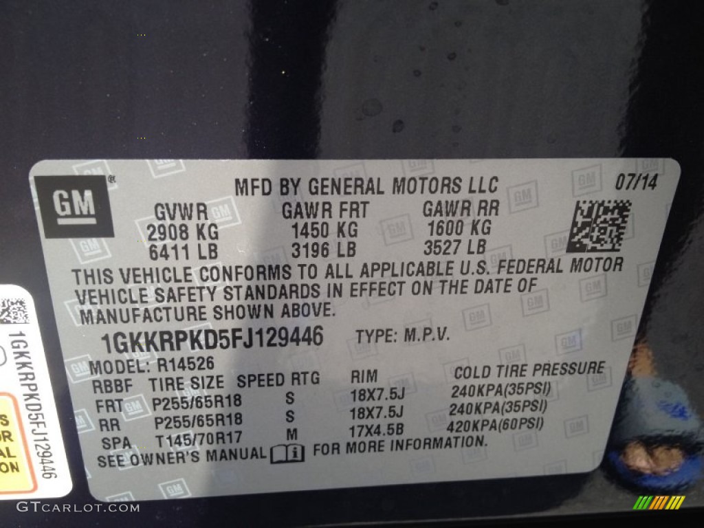 2015 Acadia SLE - Dark Sapphire Blue Metallic / Light Titanium photo #9