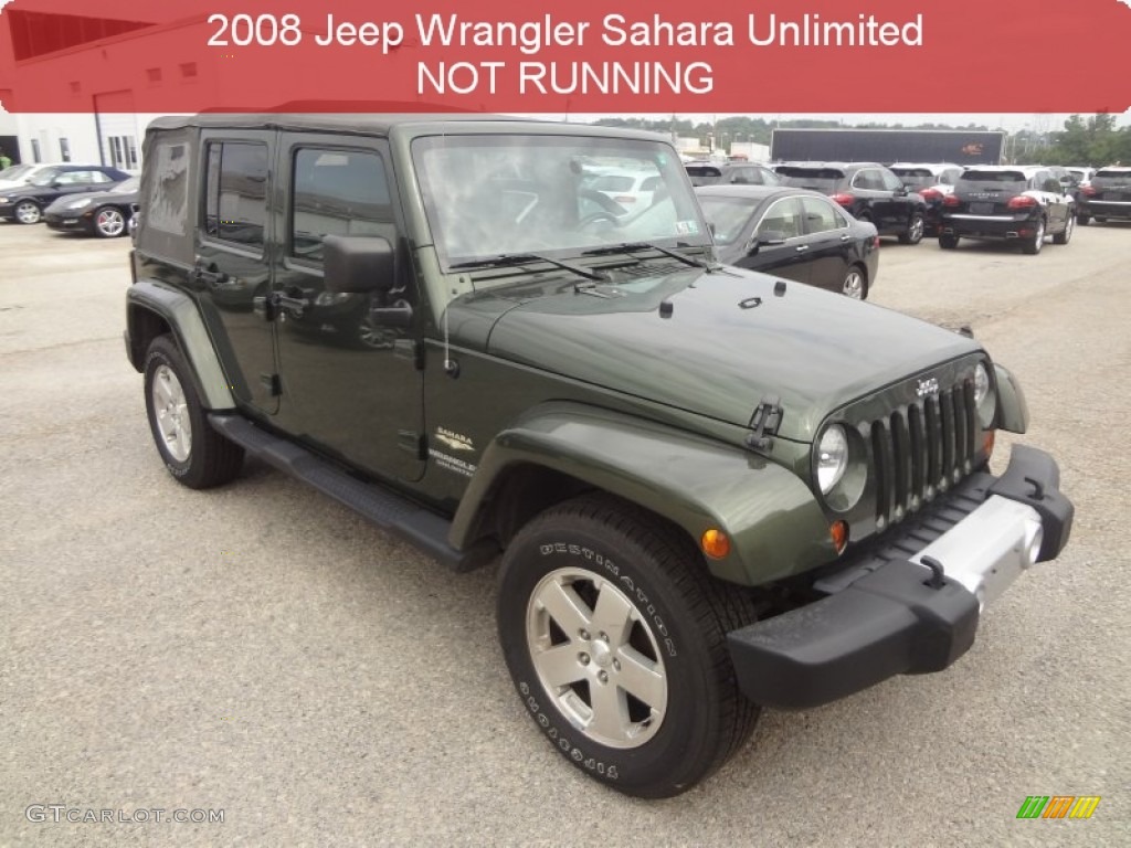 2008 Wrangler Unlimited Sahara 4x4 - Jeep Green Metallic / Dark Khaki/Medium Khaki photo #1