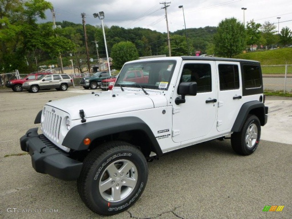 Bright White 2015 Jeep Wrangler Unlimited Sport 4x4 Exterior Photo #96592536