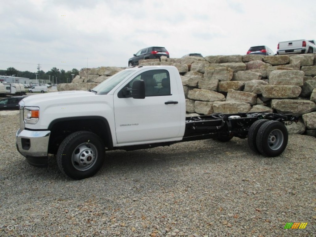 Summit White 2015 GMC Sierra 3500HD Work Truck Regular Cab Chassis Exterior Photo #96594503