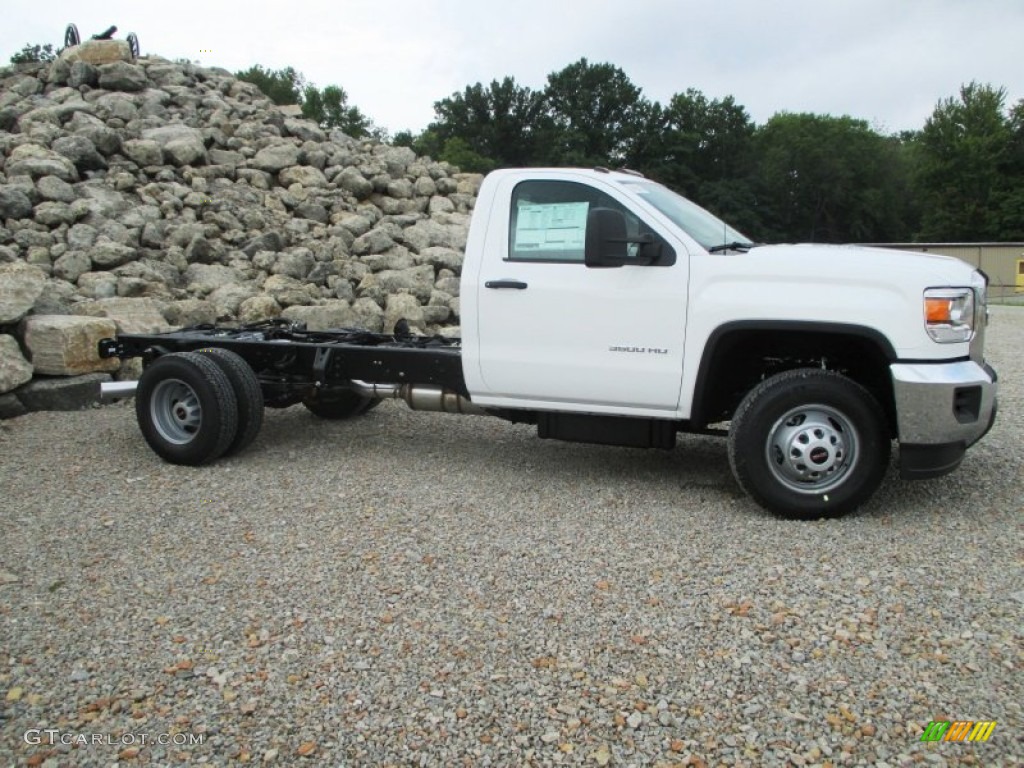 Summit White 2015 GMC Sierra 3500HD Work Truck Regular Cab Chassis Exterior Photo #96594926