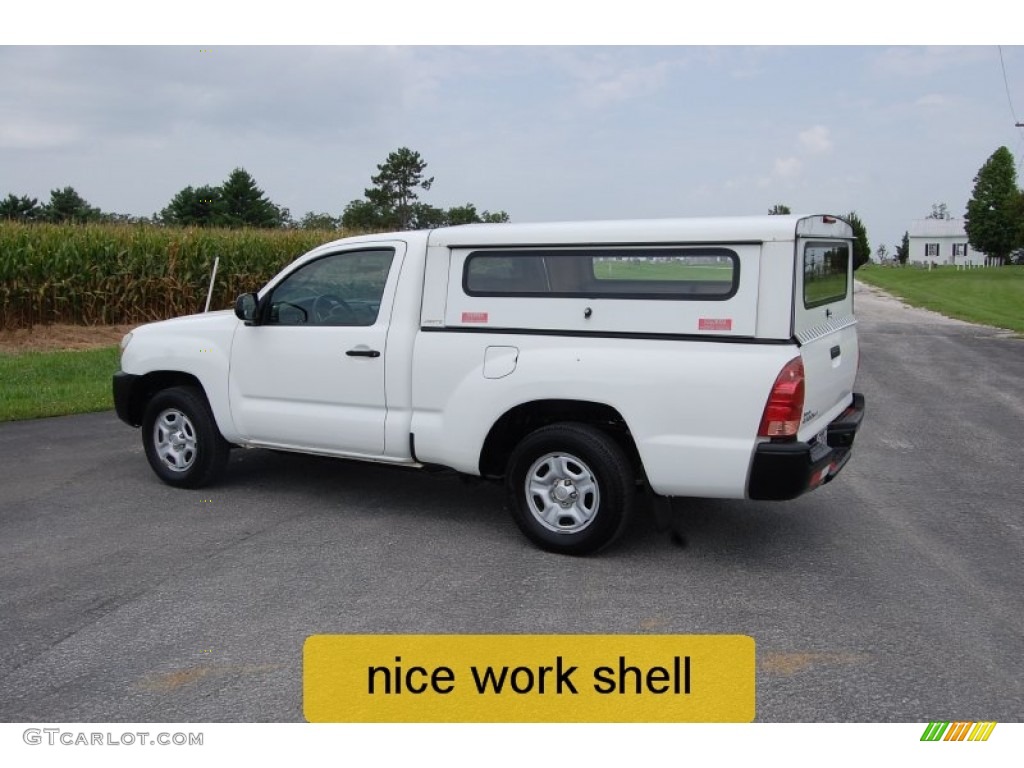 2008 Tacoma Regular Cab - Super White / Graphite Gray photo #3