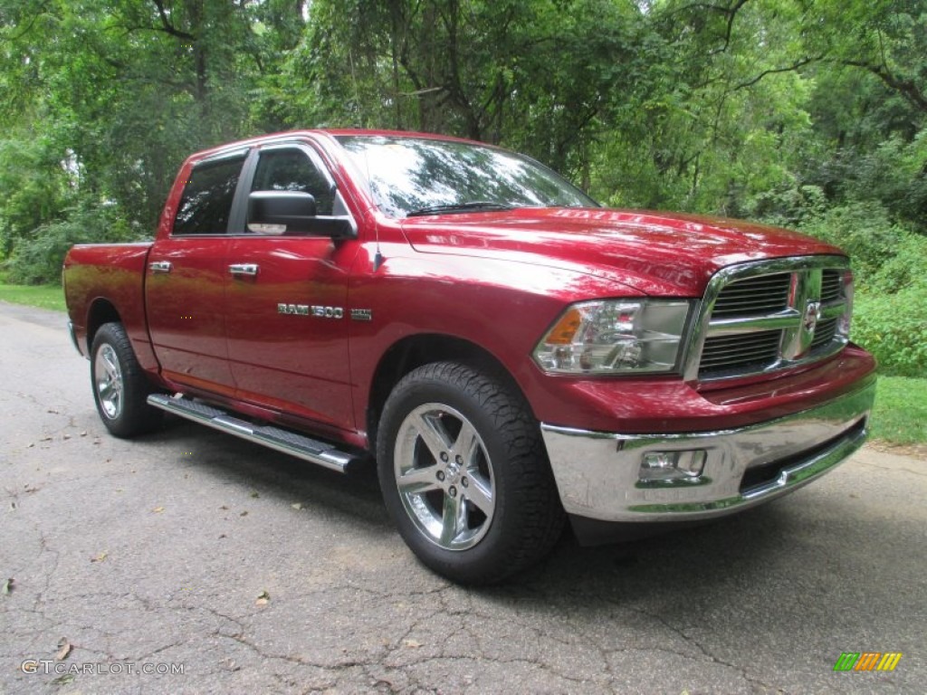 2011 Ram 1500 Big Horn Crew Cab 4x4 - Deep Cherry Red Crystal Pearl / Dark Slate Gray/Russet Brown photo #3