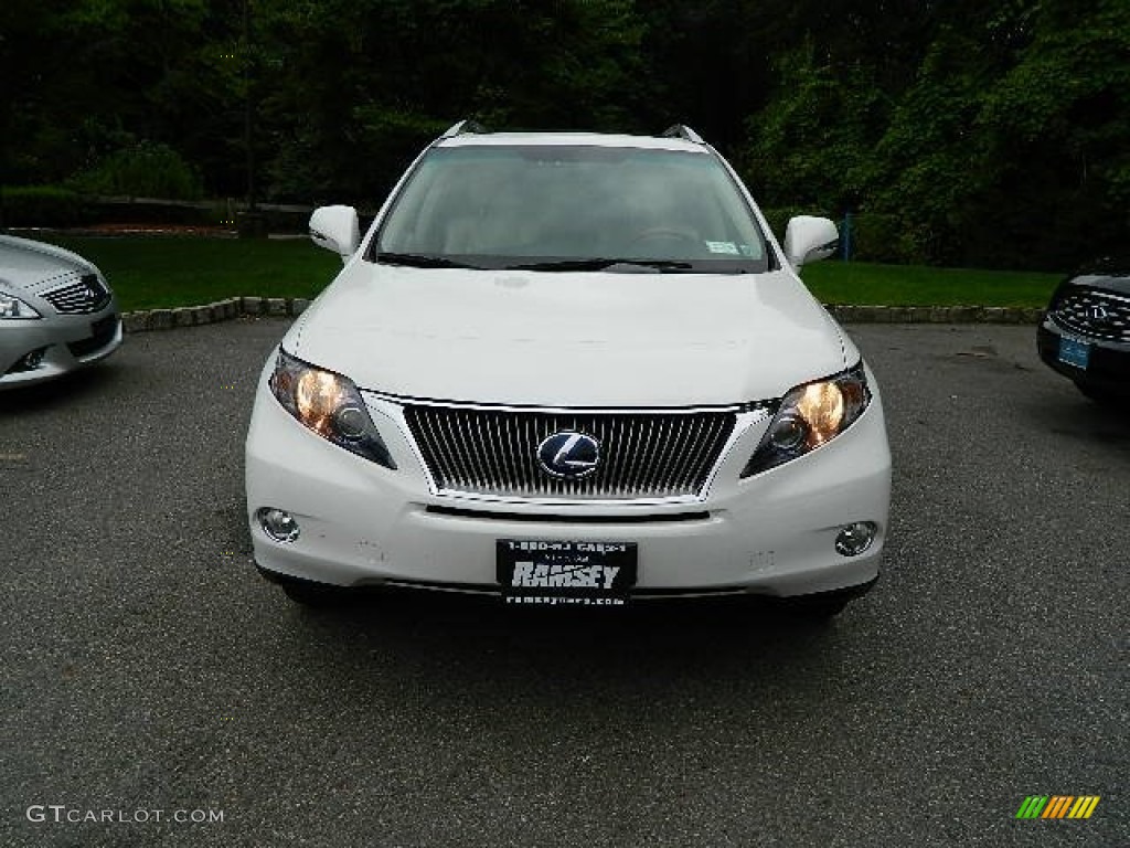 2010 RX 450h AWD Hybrid - Starfire White Pearl / Parchment/Brown Walnut photo #4