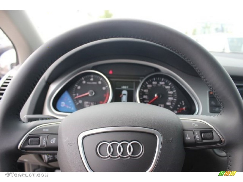 2015 Audi Q7 3.0 Premium Plus quattro Black Steering Wheel Photo #96606302