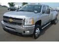 2011 Sheer Silver Metallic Chevrolet Silverado 3500HD LTZ Crew Cab 4x4  photo #2