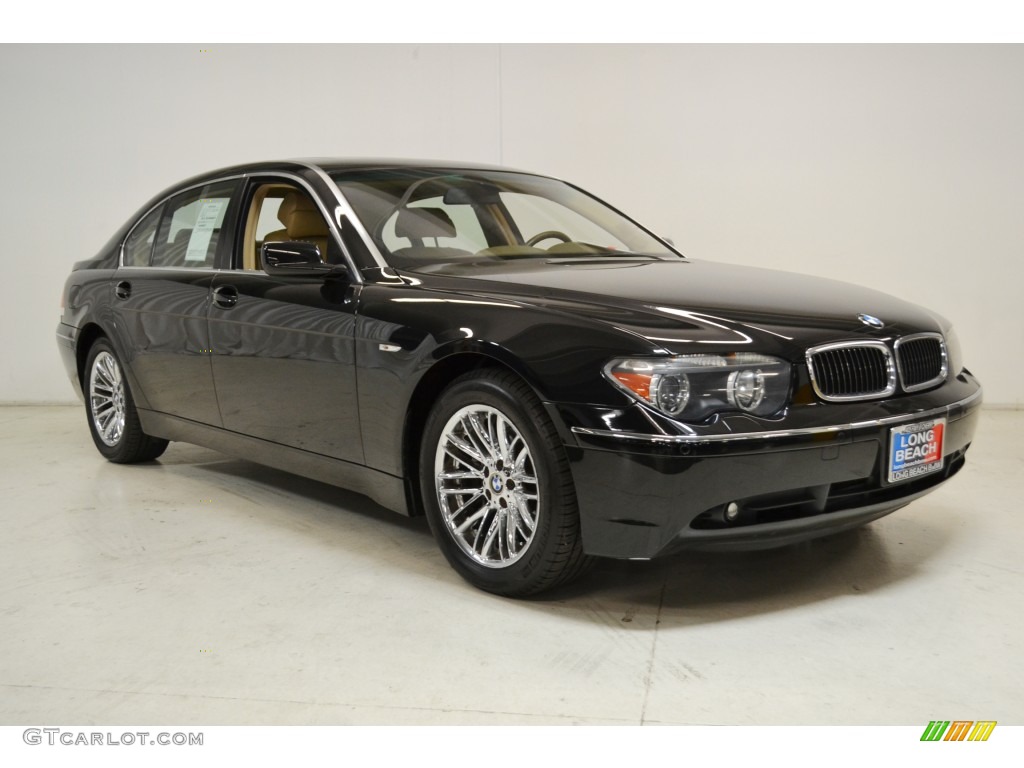 2004 7 Series 745Li Sedan - Jet Black / Dark Beige/Beige III photo #2