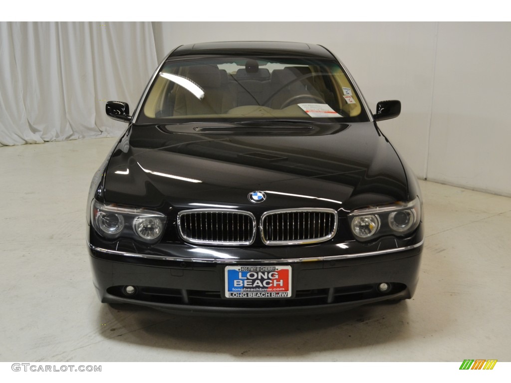 2004 7 Series 745Li Sedan - Jet Black / Dark Beige/Beige III photo #4