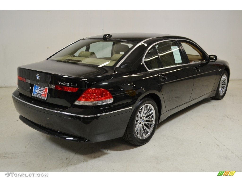 2004 7 Series 745Li Sedan - Jet Black / Dark Beige/Beige III photo #5