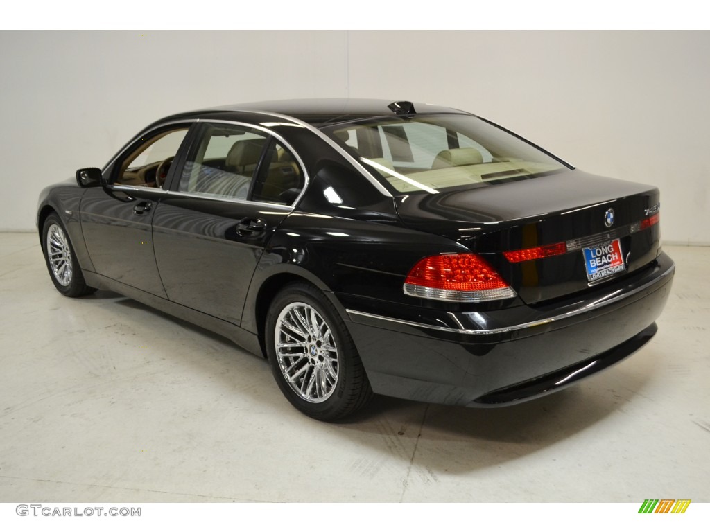 2004 7 Series 745Li Sedan - Jet Black / Dark Beige/Beige III photo #6